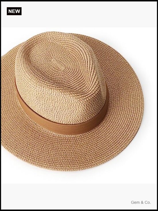 Women\'s Straw Panama Sun Hat Wide Brim Fedora UPF 50+ main image 4